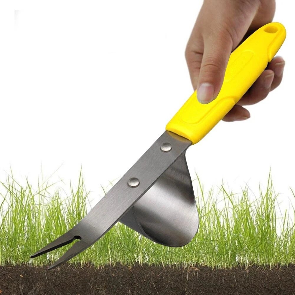 Desbrozadora manual de escardador de jardín, herramienta de desbarbado, herramienta de desbarbado, Extractor de deshierbe y cabeza de tenedor de jardín #0604sy30