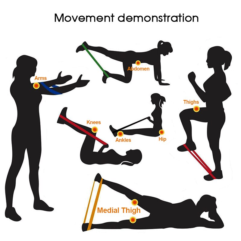 Faixas de resistência de yoga definir 5 níveis elástico loop exercício banda para casa ginásio fitness treinamento de força fisioterapia treino