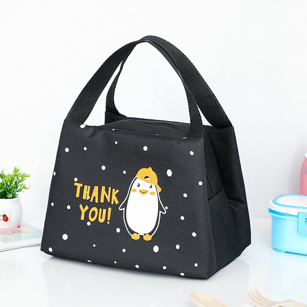 1Pcs Patroon Cooler Lunchbox Draagbare Geïsoleerde Canvas Lunch Tas Thermische Voedsel Picknick Reizen Handig Lunch Tassen Voor Vrouwen