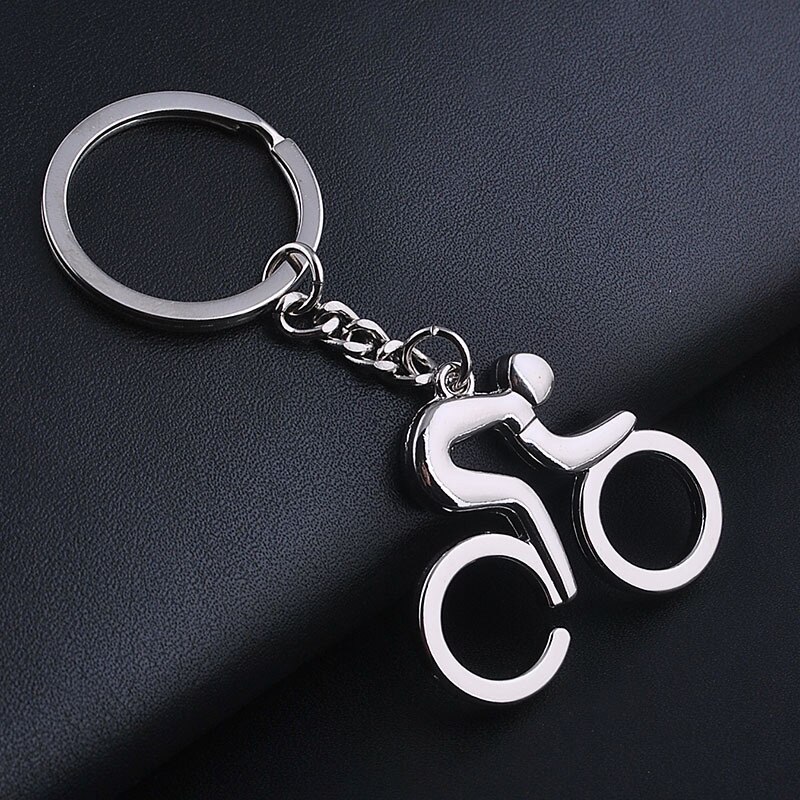 BISI GORO Kreative fahrt ein fahrrad form metallic frauen männer schlüssel halter Neue schlüssel ring aushöhlen solide kleine schmuckstück
