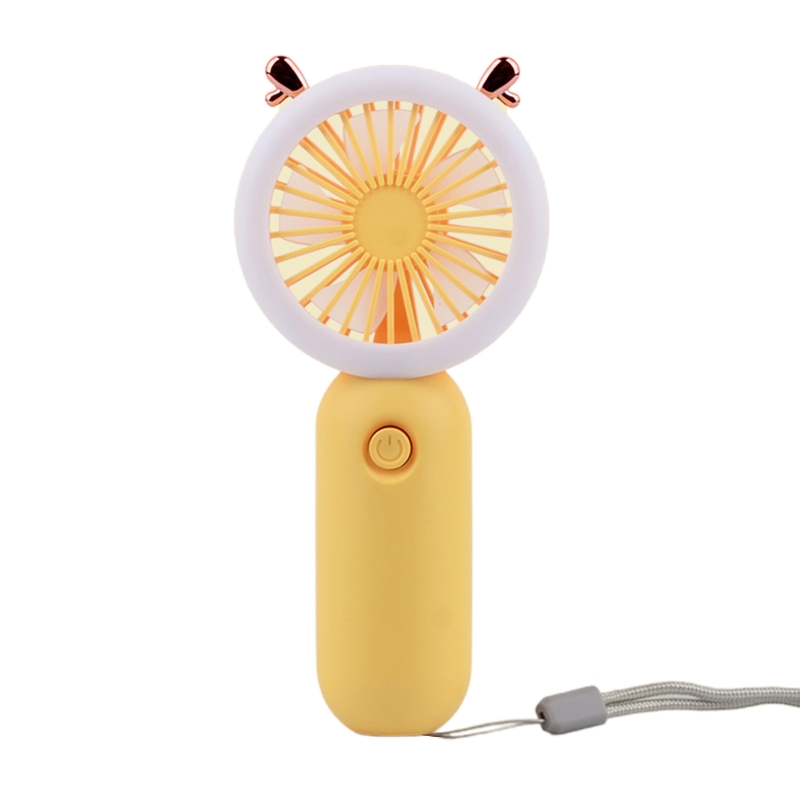 3-speed Usb Charging Mini Pocket Fan with Lanyard and Light Handheld Fan Small Personal Fan for Graduation Party: Yellow
