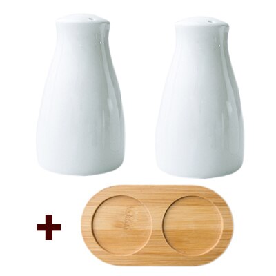 Coctelera de porcelana para sal y pimienta, hueso blanco puro de china, botella de sal, pimienta, hueso de china,: B Set