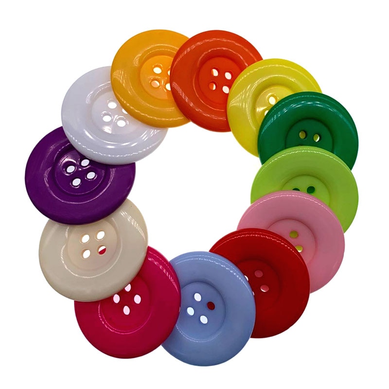 6pcs 1-1/2" 4-Holes resin buttons 38mm round large button for clothing sewing accessory craft scrapbooking
