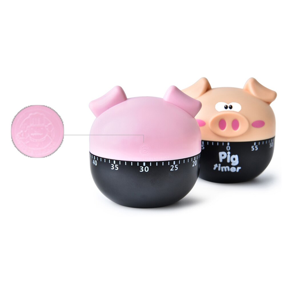 Cartoon Pig Shaped Kitchen Cooking Timer Countdown Machinery Dial Alarm Clock