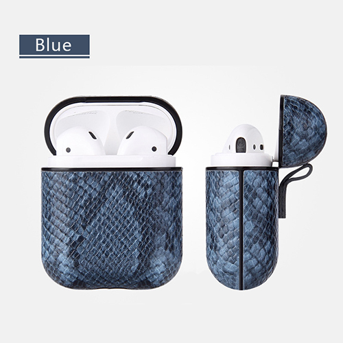 Capa de couro para airpods 2, capa para apple airpods 2 alça pc + estojos de cobertura com botões, película protetora de couro para airpods, dropshipping: blue sw