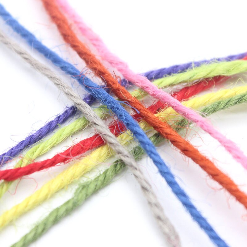 40 metriä / rulla 2mm pehmeä tekstuuri hamppuköysi narut tee itse maljakko vaatteet hattu kengät unesieppari juhla koriste materiaali köysi