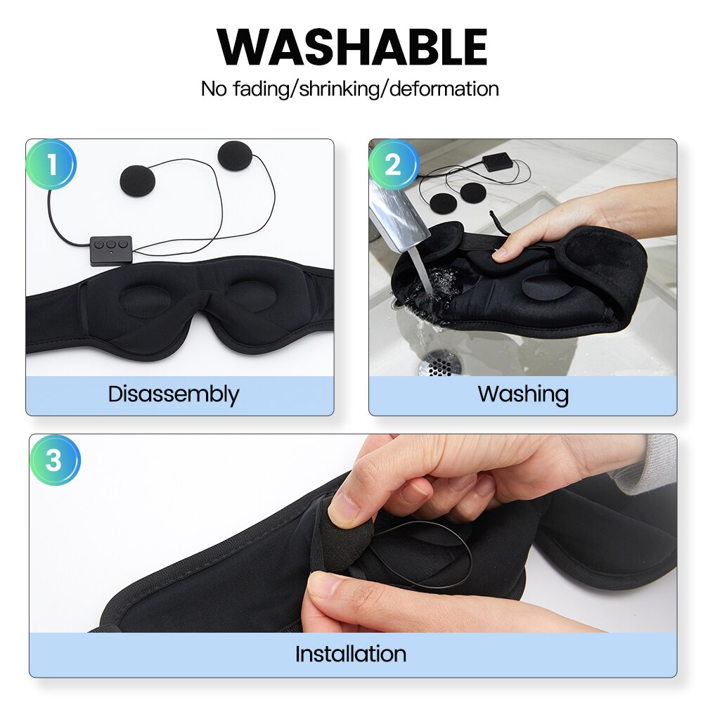 Drahtlose Musik Auge Maske 5,0 Bluetooth Schlaf Kopfhörer 3D Schlaf Maske Augenbinde Schlafmittel Auge Schatten Block Licht Augenklappe