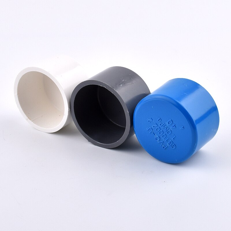 Tapa final de PVC para tubería de riego de jardín, accesorios de Acuario, 20/25/32/40/50/63/75/90/110mm, 1-5 Uds.