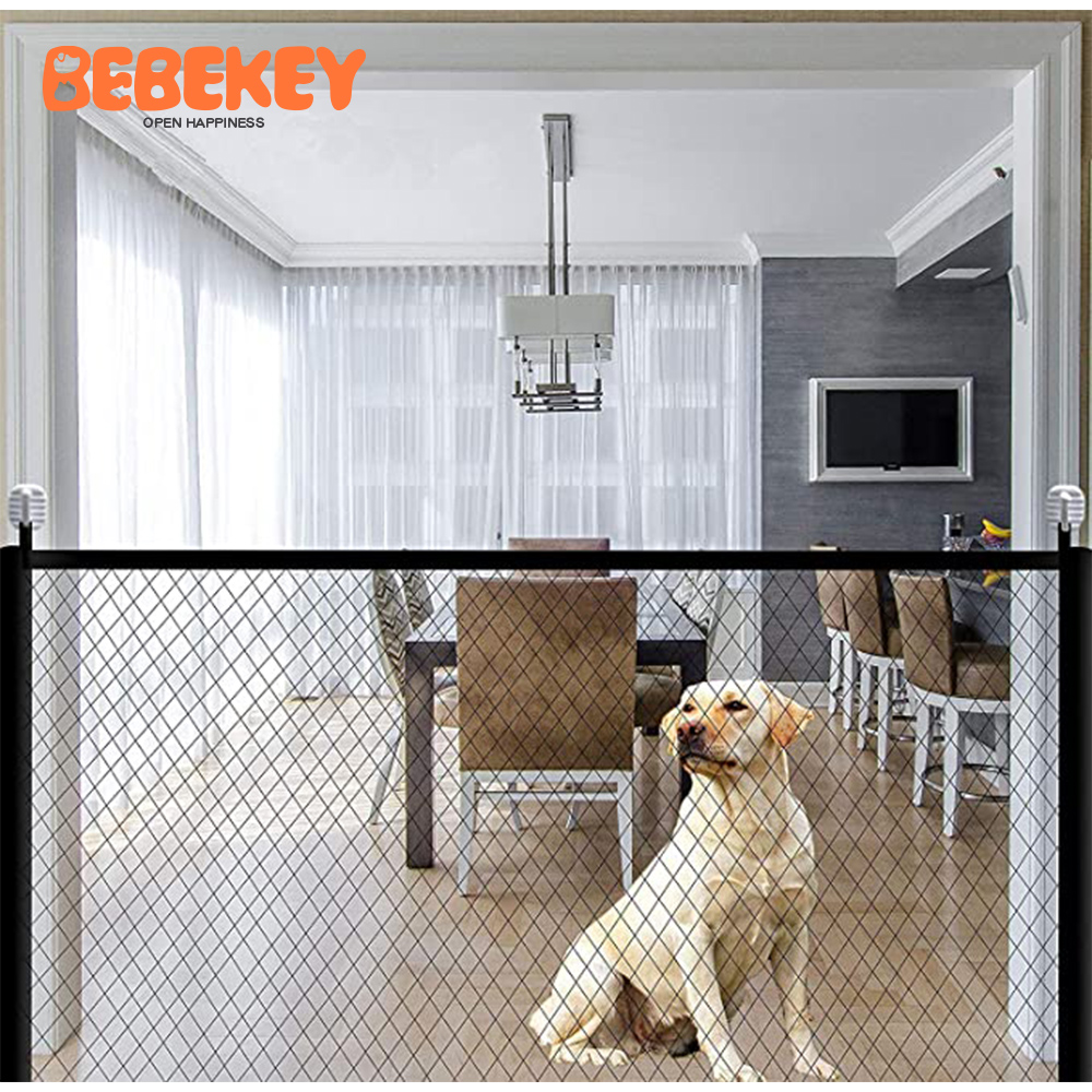 Portail magique en maille pour chiens | Portail pliable pour animaux de compagnie, portail de sécurité en gaze isolée, protection pour l'intérieur et l'extérieur DMLA01