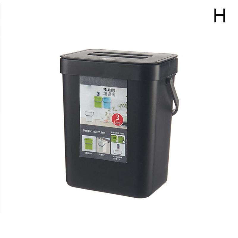 1pc Hanging Trash Bin Waste Bin Cabinet Door Wall Mounted Can Trash Toilet Folding Storage Kitche Waste Kitchen Garbage Cle Q8N7: H