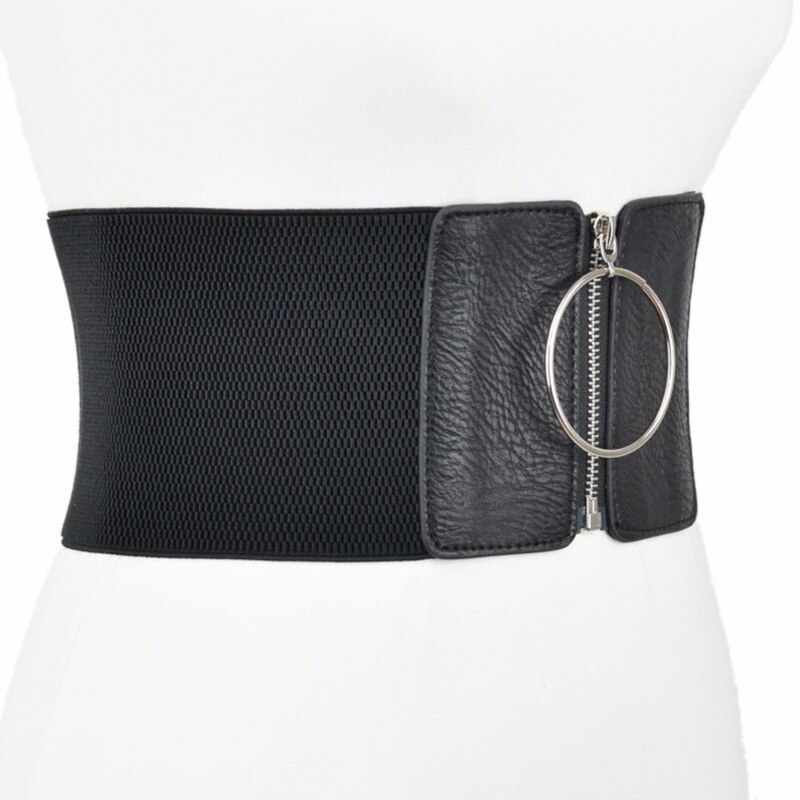 Korzetový opasok plus size ceinture femme elastické opasky pre ženy široké cummerbunds čierna pu koža strečový tvarovač pása cintos