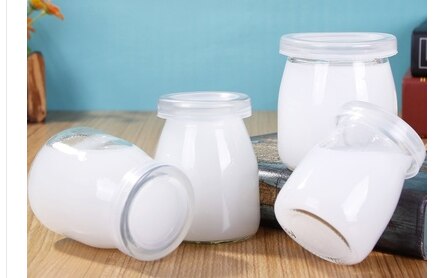 Glas Pudding flasche joghurt flasche mit deckel einweg tasse hause topf yaourt avec couvercle