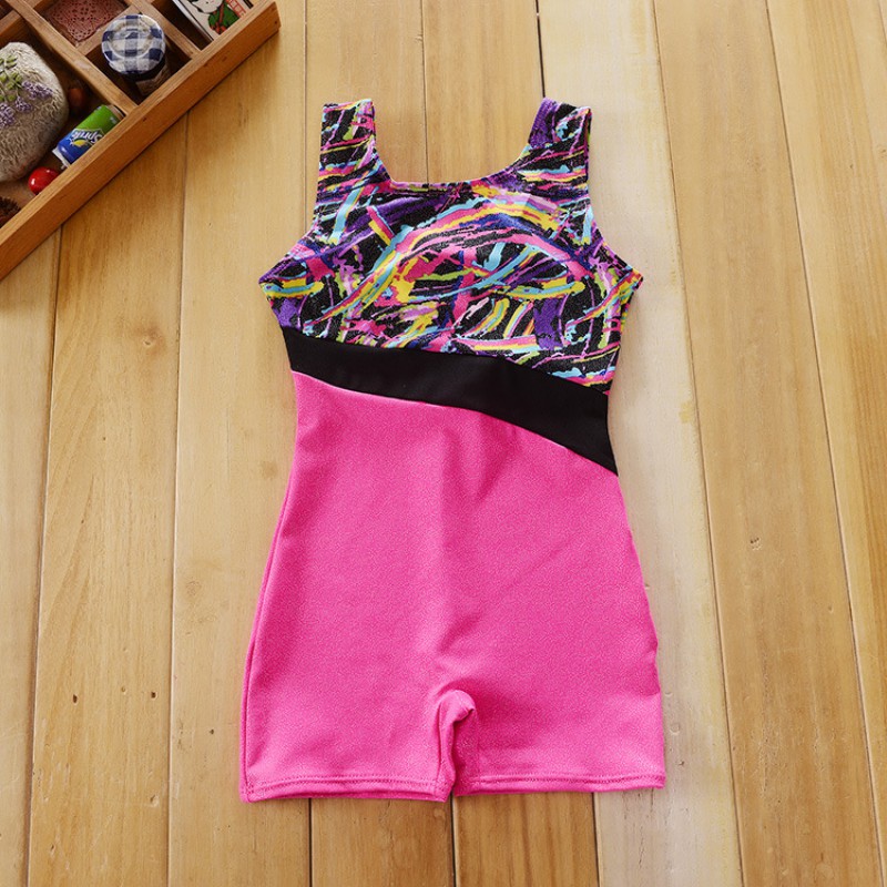 Kids Dance Leotard Sleeveless Ballet Dance Exercise Clothes Slim Biketard Catsuit Gymnastics Suit Clothes