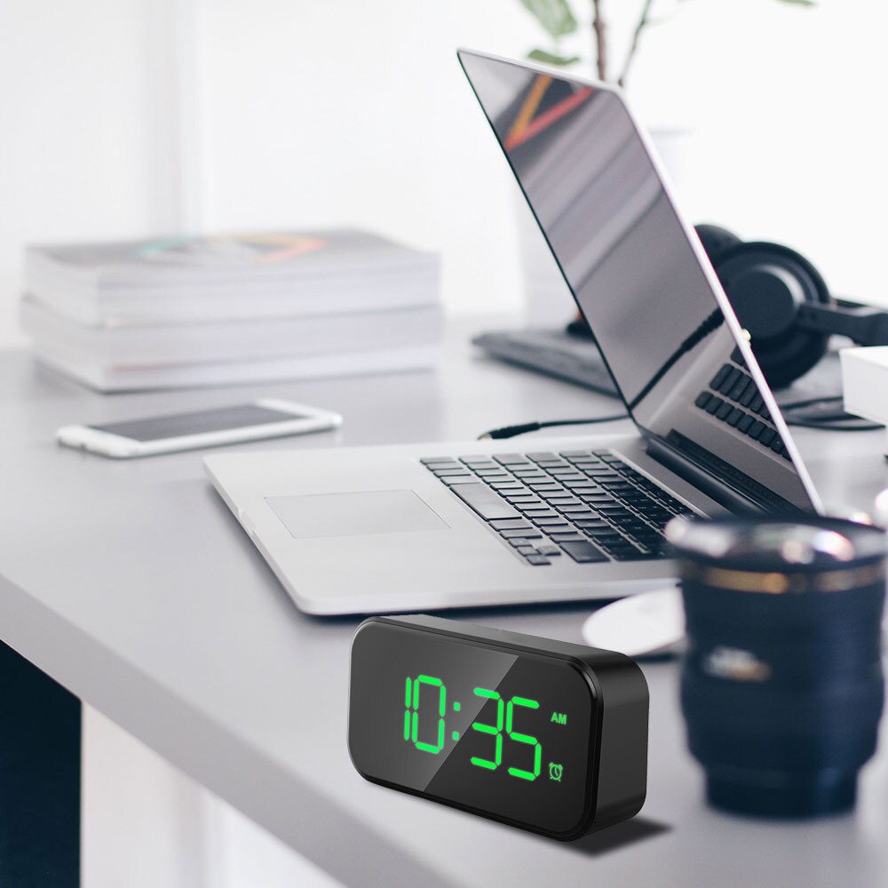 Electronic Smart Alarm LED Digital Clock USB 4inch Durable Simple Touching Snoozed Button Calendar Snooze Function