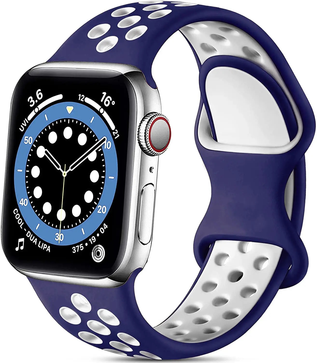 Bracelet de montre en silicone de sport de poignet de remplacement double pour la série Apple IWatch