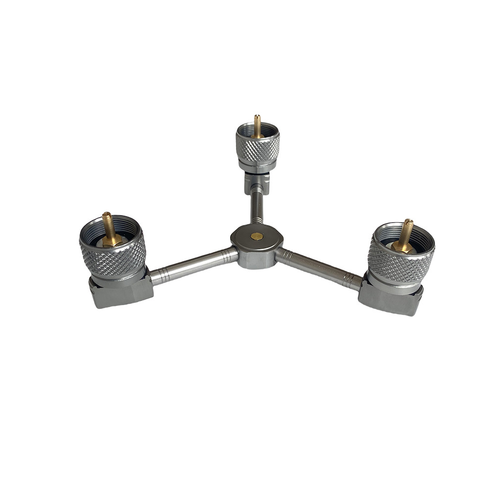 3 in 1 Butane Adapter Extension Split Furnace Adapter E-Three Outputs Gas Tank Conversion Head Gas Distributor Conversion Head: Red