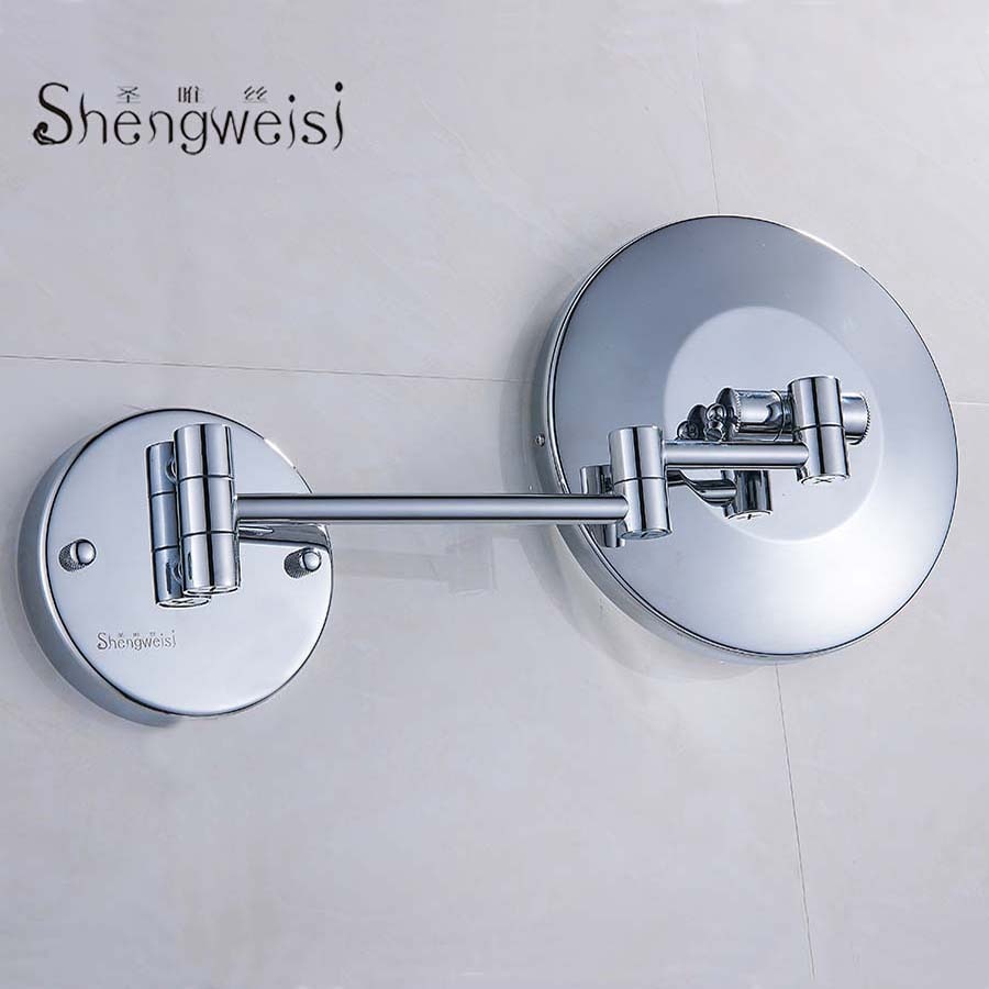 Brass Mirror For Bathroom 8" Round Single Side 1/3/5X Bathroom Cosmetic Wall Mount Mirror