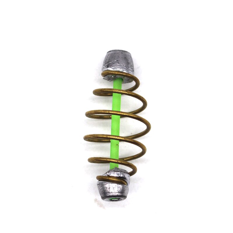 Bimoo 2PCS Spring Bait Feeder with Lead Weight Sinker for Bottom Fishing Rigs Carp Catfish Saltwater Fishing Accessory