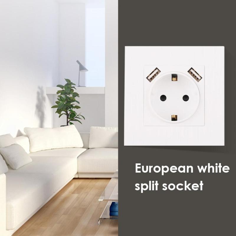Electrical Wall Socket Double USB Port 220-250V 16A Socket Power Outlet