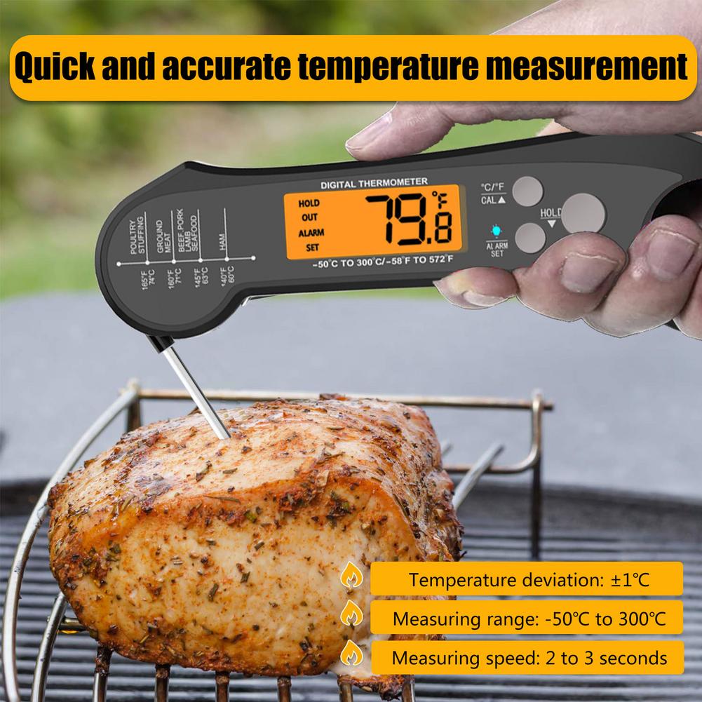 Dual Probe Digital Thermometer Waterproof Instant Read Food Thermometer For Kitchen Built-in Magnet Cooking With Backlight