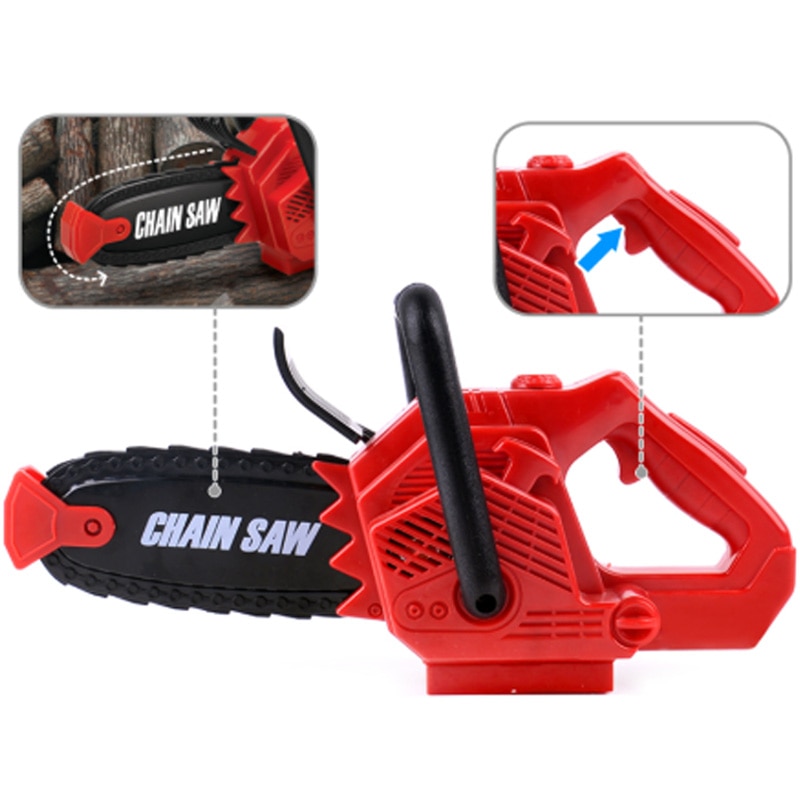 Pretend Play Spinning Small Chainsaw with Sound Power Tool Garden Tool Simulation Toys for Children Boys