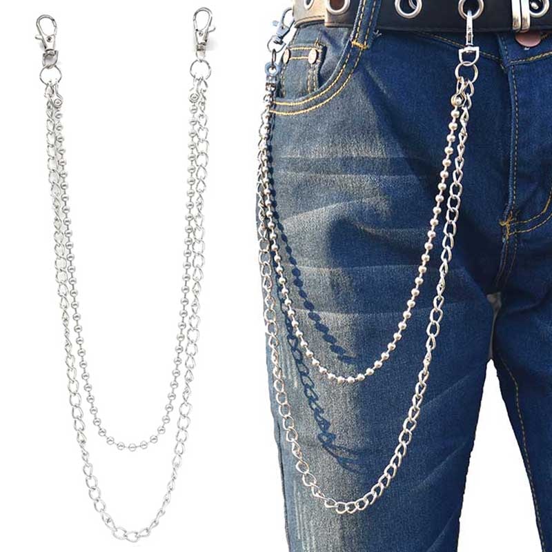 Straße Big Ring Anhänger Schlüssel Kette Rock Punk Hose Hipster Schlüssel Ketten Hose Jean Keychain HipHop Portachiavi Kpop Zubehör