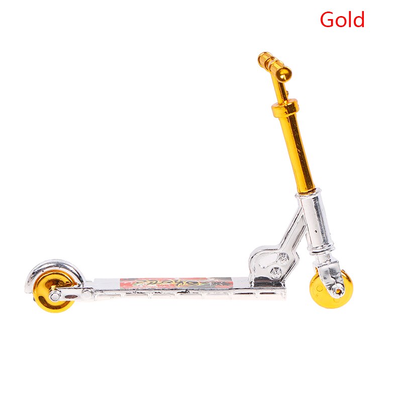 1pc Simulation mini finger scooter model children's educational two-wheel scooter: Gold