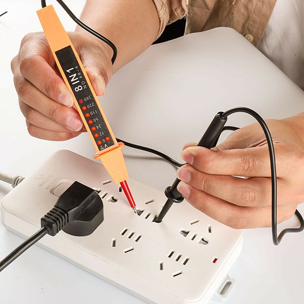 8 in 1 6-380v spänningstestare penna polaritet strömtestare spänning ac/dc verktyg  j99 lagra