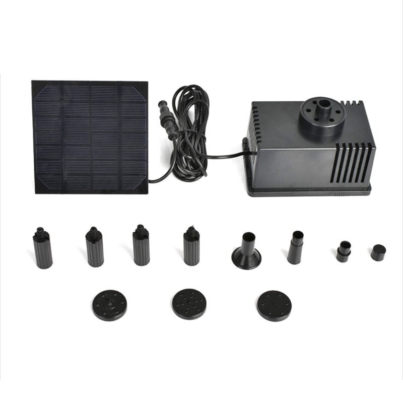 Solenergi fontene vannpumpesett 1.2w 3m/9.8ft ledningslengde solenergi vannpumpe med forskjellige sprinklerhoder, gratis og
