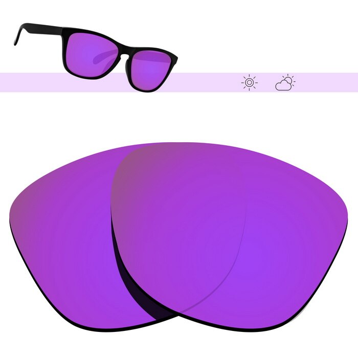 Glintbay polariserade ersättningssolglasögonglas för oakley frogskins-flera alternativ: Djup lila spegel