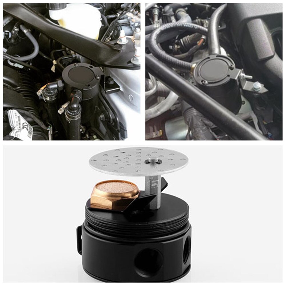 Waste Oil Recycling Universal Compact 2 Port Baffled Oil Catch Can Durable Aluminum Alloy Vehicle Pot