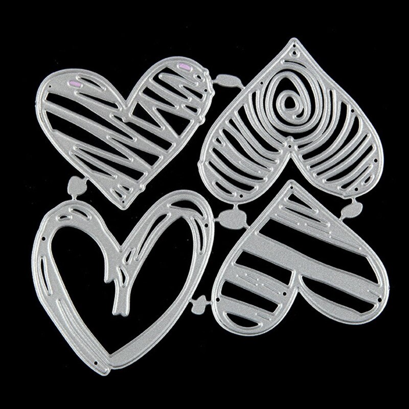 4 kpl/setti metallinleikkausmuotit rakkaussydän askartelu rusetti scrapbooking albumi tee itse paperikortti askartelu kohokuviointi leikkaukset