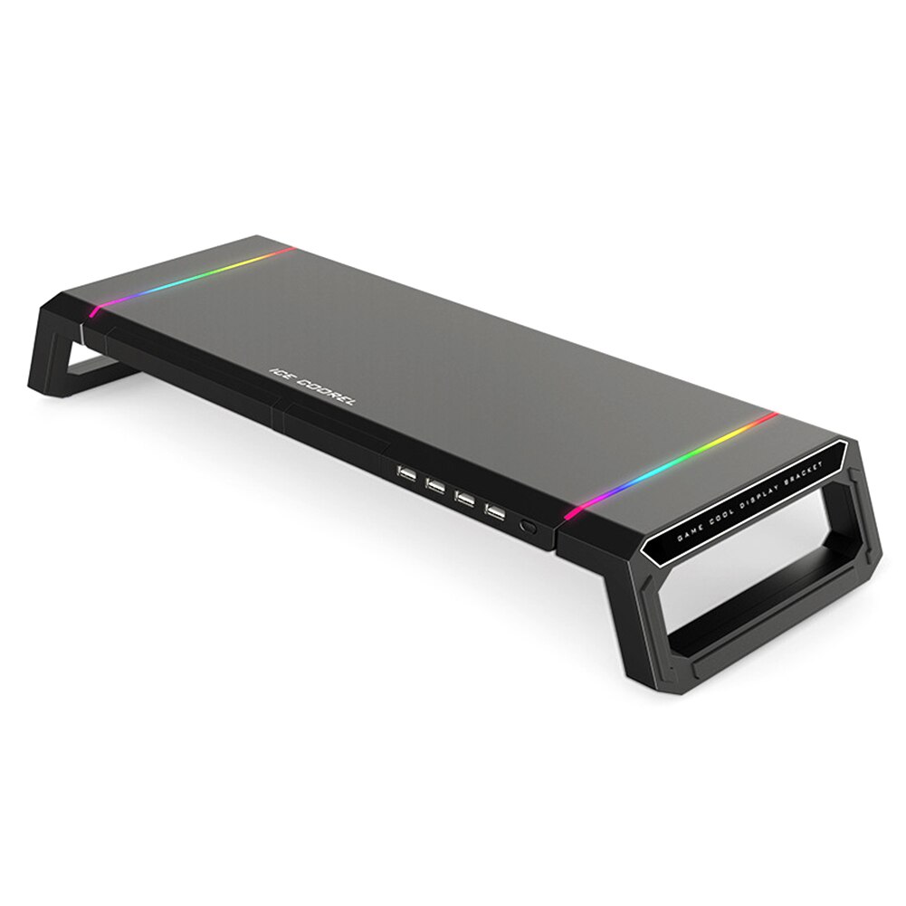 Laptop-monitorständer mit rgb-beleuchtung, verstellbarer desktop-monitorständer mit 4 usb-anschlüssen , 3.0 schreibtisch-organizer