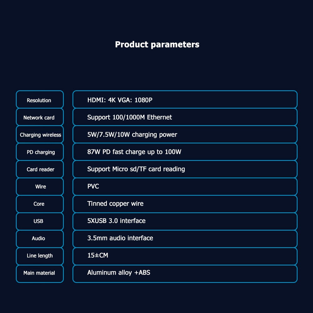 USB C Hub USB Typ C zu Multi USB 3,0 4K HDMI 1000Mbps RJ45 Adapter Dock USB Typ C Dock Station HDMI für Laptop