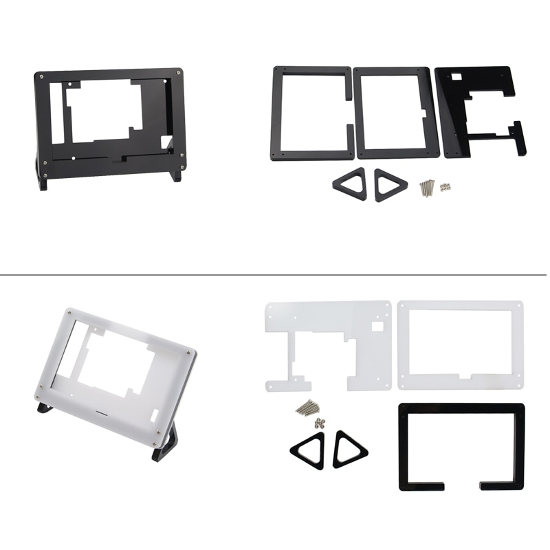 5 tommer raspberry  pi 4 model b touchscreen tft lcd display modul + akrylholder kompatibel til raspberry  pi 4 model b /3b+/3b