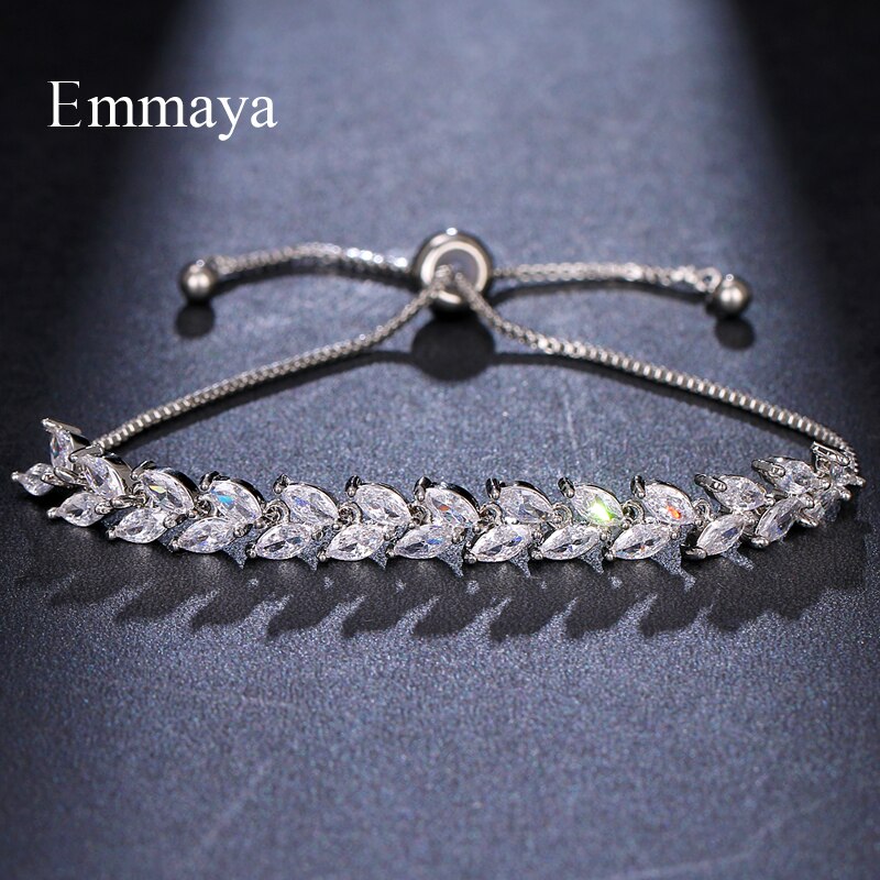 EMMAYA Deliicate Adjustable AAA Zirconia Bracelet Shiny Jewelry For Women Three Color Dress-up In Bridal Party