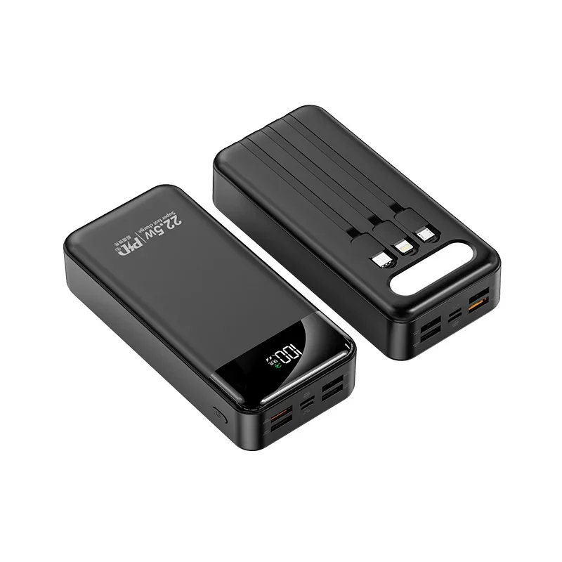 Powerbank 100000 mah med 22.5w pd hurtiglading powerbank bærbar batterilader poverbank for iphone xiaomi huawei: Svart