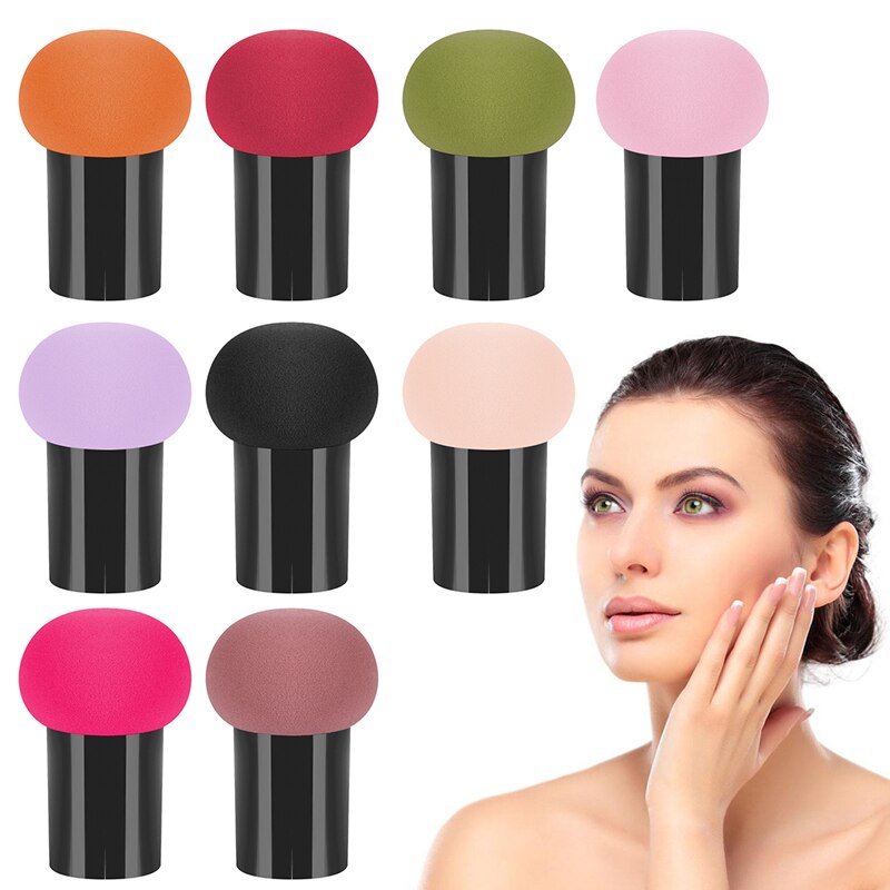 1Pc Make-Up Puff Spons Paddestoel Hoofd Cosmetische Bladerdeeg Nat En Droog Tweeërlei Gebruik Zachte Elastiek Spons Foundation Make-Up beauty Tools