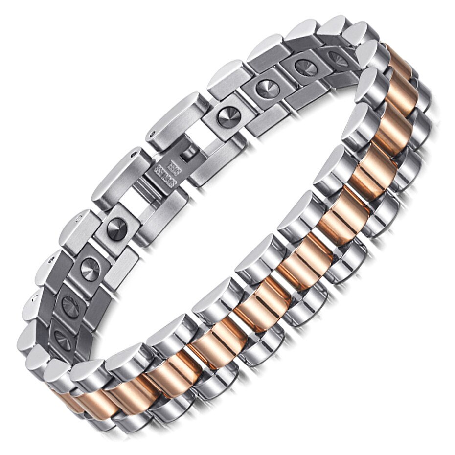 Pure Germanium Armband Voor Vrouwen Korea Populaire Rvs Gezondheid Magnetische Germanium Energie Power Sieraden: Rose Gold