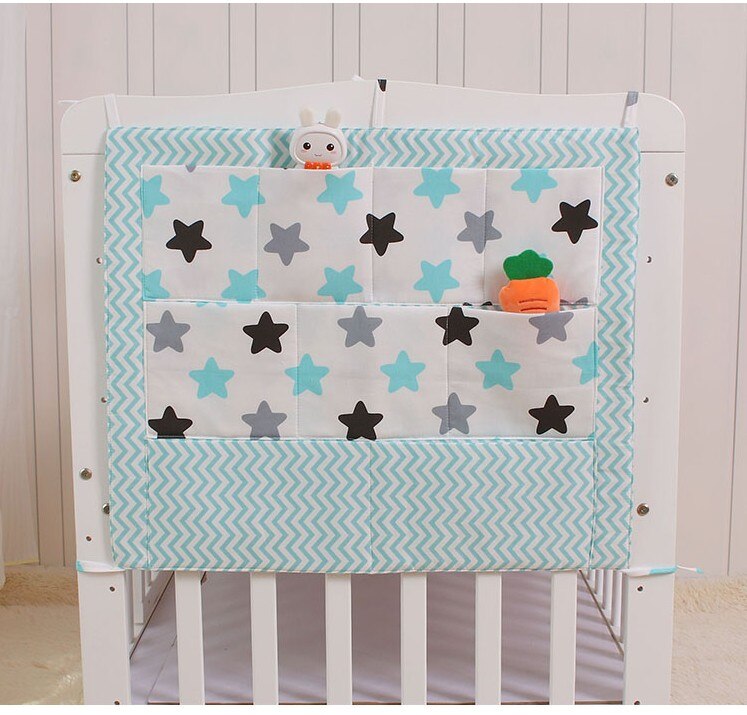 Star Baby Cot Bed Nursery Hanging Storage Bag Crib Organizer Storage Bag 60*50cm Toy Diaper Pocket for Crib Bedding Set: NO16
