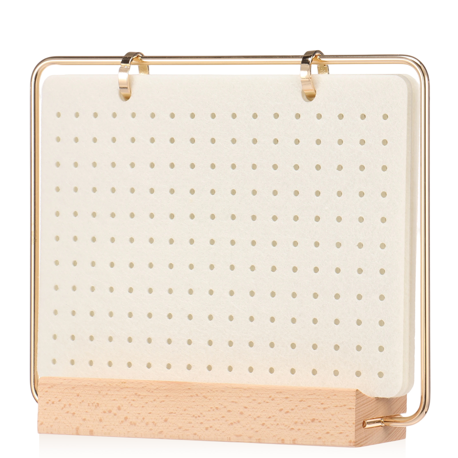 Pin Display Organizers Earring Hair Clip Flip-style Storage Holder Brooch Badge Collection Calendar Wooden Stand with 6 Pages: black