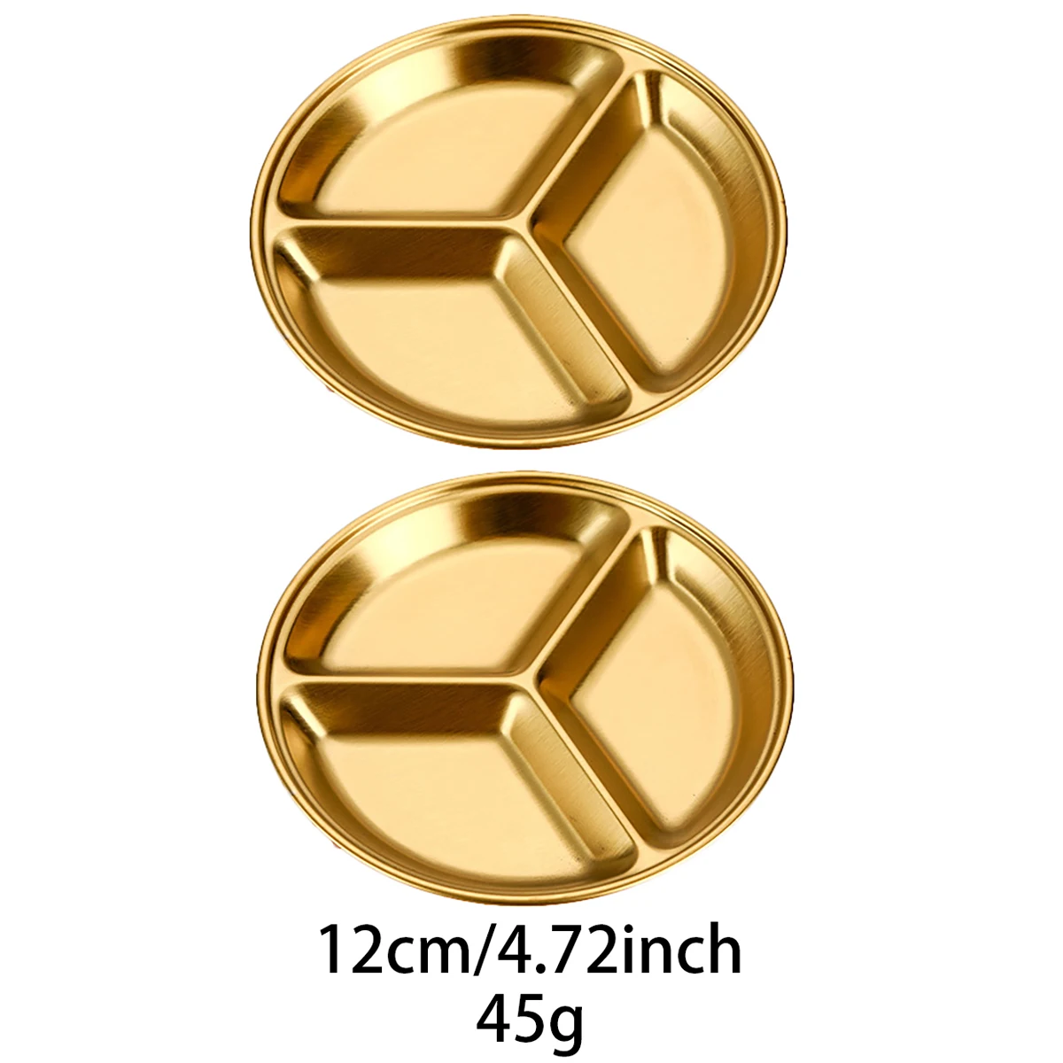 2pcs/set Korean Style Barbecue Dipping Dish Stainless Steel Circular Grid Plate Thickened Golden Sauce Dish Snack Plate: grey