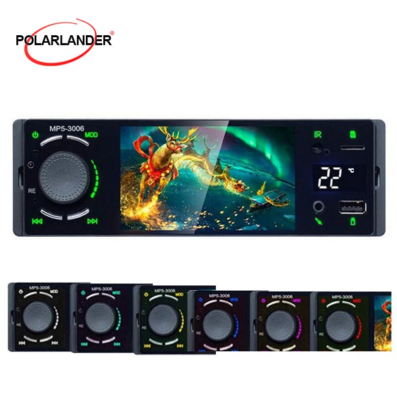 Bluetooth Autoradio USB TF Temperature Display Car Multimedia Player 3006 FM Radio 1 Din
