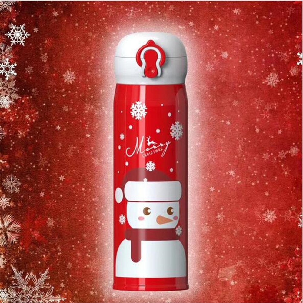 500ml Christmas Cup Cute Vacuum Flask Stainless Steel Mug Student Drinking Cup Year Christmas Portable Girl Lid Cup: 3