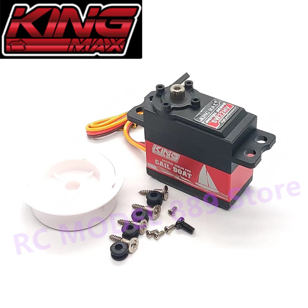 Kingmax SW22HV 68g 22kg.cm digital metal gears sail winch servo 1--7T programmable dual ball bearings waterproof RC Sail boat: army green