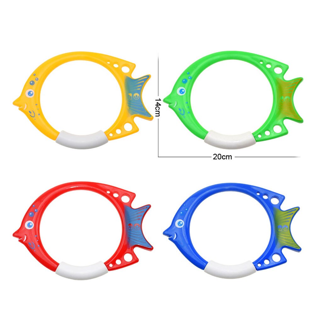 Gioco di immersioni Set di giocattoli piscina giocattolo da lancio immersione anelli da nuoto cerchio subacqueo bambini regalo estivo piscina da spiaggia giocattolo da allenamento per immersioni: 4pcs Big Fish Rings