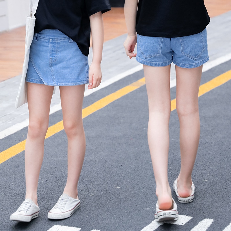 3-14 år baby piger jeans shorts sommer teen piger korte bukser til børn nederdel bukser til børnetøj denim shorts