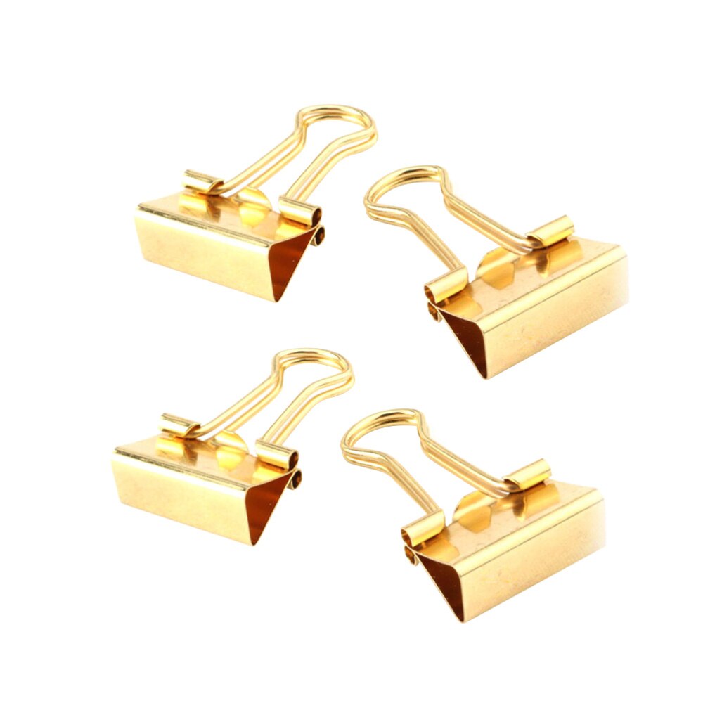 12Pcs 19Mm Metalen Bindmiddel Clips Papier Klem Clips Vouw Clips School Office Thuis Leveringen (Golden)