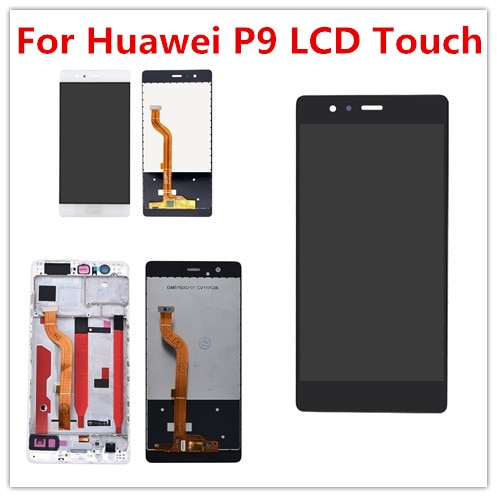 Pantalla LCD de 5,2 pulgadas para Huawei P9 EVA-L09 L19 L29 con montaje de digitalizador con pantalla táctil con marco,