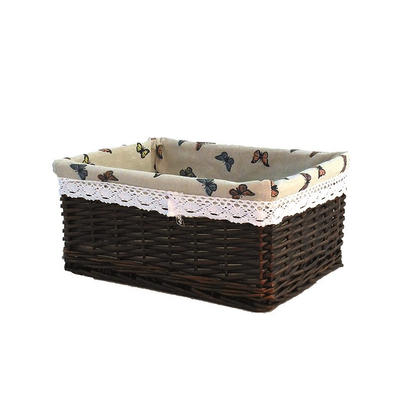 Bamboo Weaving Storage Basket Fruit Picnic Basket Rattan Storage Box For Cosmetics Snacks Tea Book Organizer Handiwork mx0117109: 02 / SML
